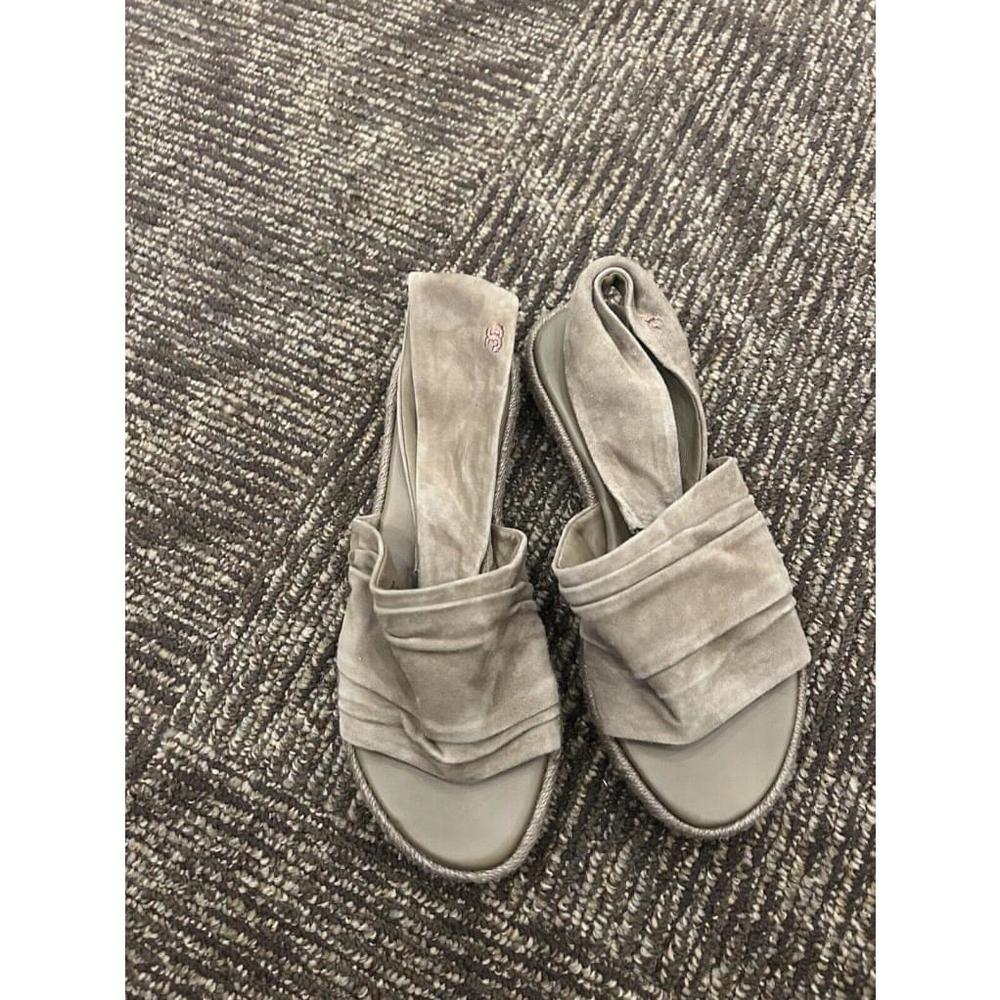 TORY BURCH SLING BACK SUEDE ESPADRILLE SANDALS IN NEUTRAL SIZE 5.5 - Picture 4 of 8